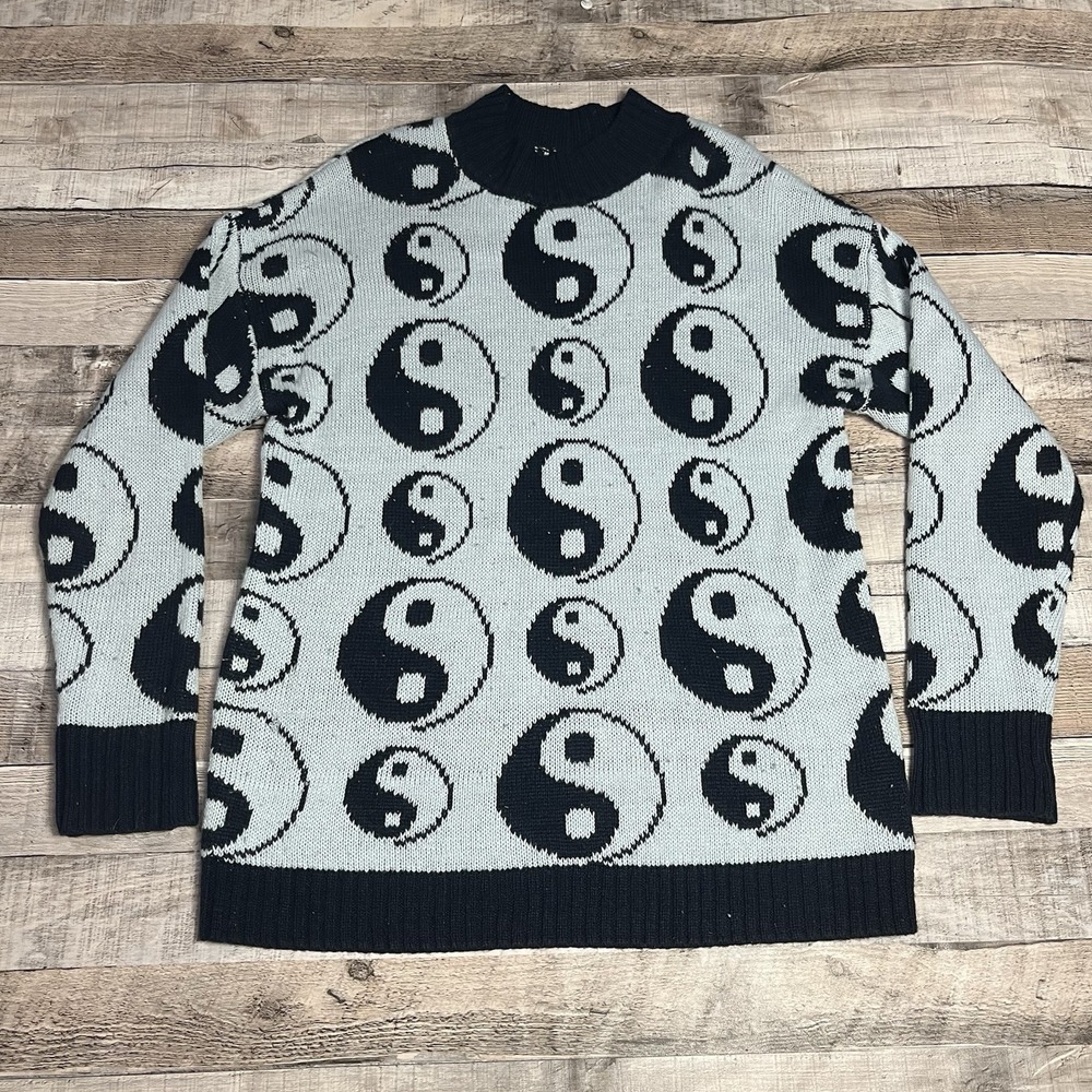 Earthbound Sweater Size Large Knitted Peace Sign Outerwear Hippie